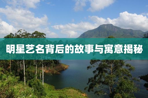 明星艺名背后的故事与寓意揭秘
