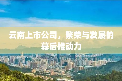 云南上市公司，繁荣与发展的幕后推动力