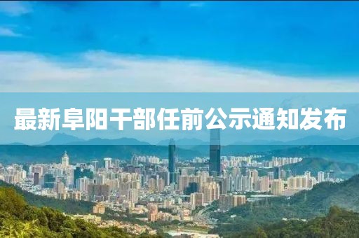 最新阜阳干部任前公示通知发布