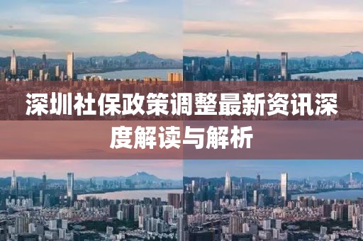 深圳社保政策调整最新资讯深度解读与解析