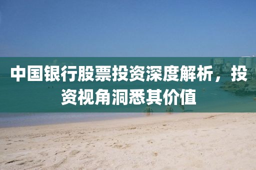 中国银行股票投资深度解析，投资视角洞悉其价值