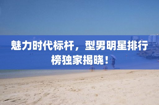 魅力时代标杆，型男明星排行榜独家揭晓！