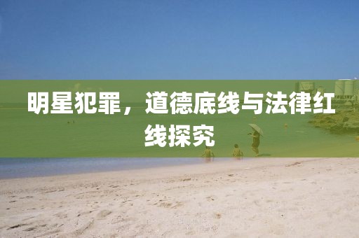 明星犯罪，道德底线与法律红线探究