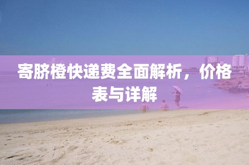 寄脐橙快递费全面解析，价格表与详解