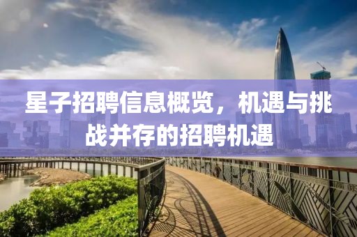星子招聘信息概览，机遇与挑战并存的招聘机遇