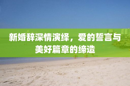 新婚辞深情演绎，爱的誓言与美好篇章的缔造