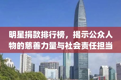 明星捐款排行榜，揭示公众人物的慈善力量与社会责任担当