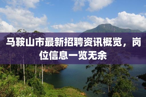 马鞍山市最新招聘资讯概览，岗位信息一览无余
