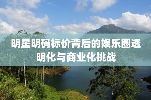 明星明码标价背后的娱乐圈透明化与商业化挑战