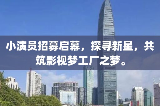 小演员招募启幕，探寻新星，共筑影视梦工厂之梦。