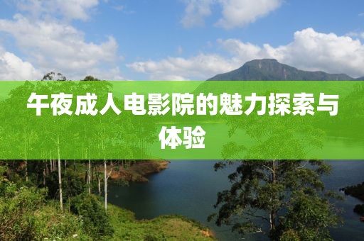 午夜成人电影院的魅力探索与体验