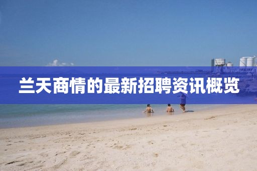 兰天商情的最新招聘资讯概览