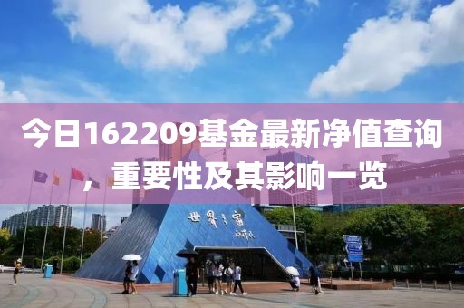 今日162209基金最新净值查询，重要性及其影响一览