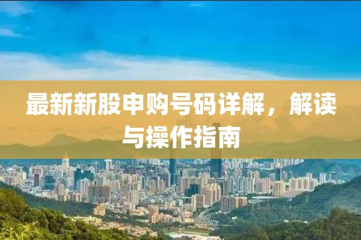 最新新股申购号码详解，解读与操作指南