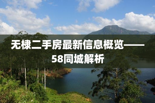 无棣二手房最新信息概览——58同城解析