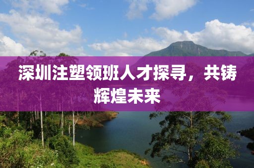 深圳注塑领班人才探寻，共铸辉煌未来