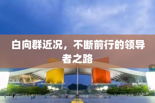 白向群近况，不断前行的领导者之路