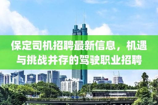 保定司机招聘最新信息，机遇与挑战并存的驾驶职业招聘