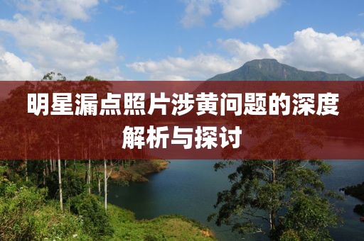 明星漏点照片涉黄问题的深度解析与探讨