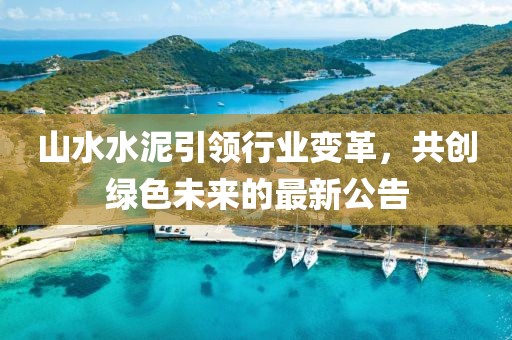 山水水泥引领行业变革，共创绿色未来的最新公告
