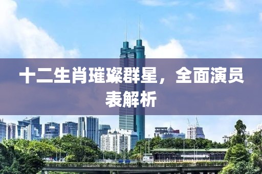 十二生肖璀璨群星，全面演员表解析