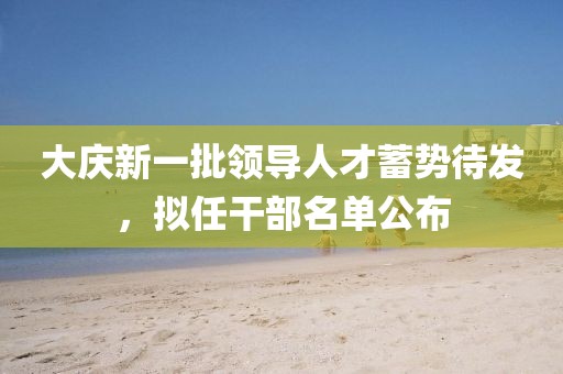 大庆新一批领导人才蓄势待发，拟任干部名单公布