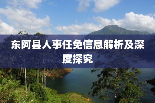 东阿县人事任免信息解析及深度探究