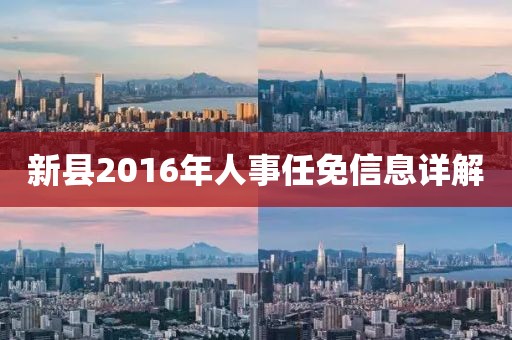 新县2016年人事任免信息详解
