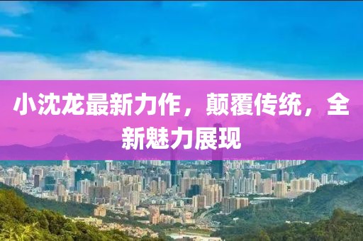 小沈龙最新力作，颠覆传统，全新魅力展现