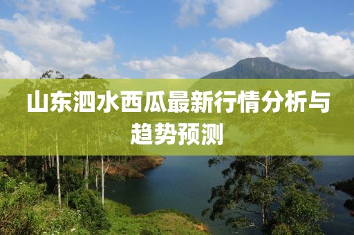 山东泗水西瓜最新行情分析与趋势预测