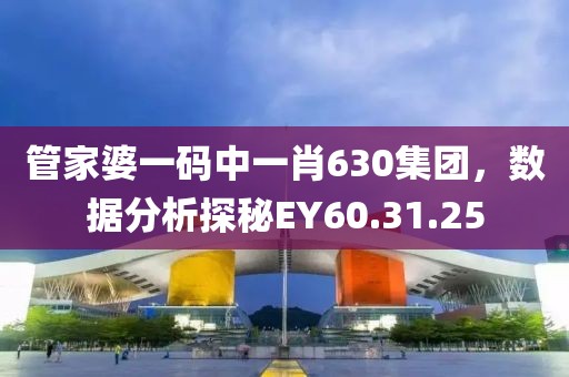 管家婆一码中一肖630集团，数据分析探秘EY60.31.25