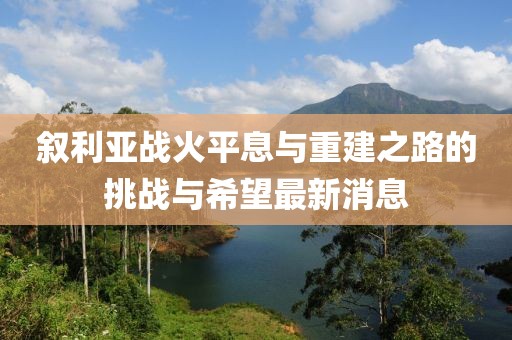 叙利亚战火平息与重建之路的挑战与希望最新消息