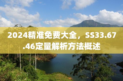 2024精准免费大全，SS33.67.46定量解析方法概述
