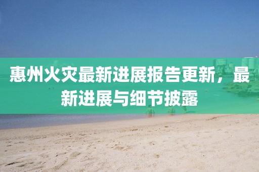 惠州火灾最新进展报告更新，最新进展与细节披露