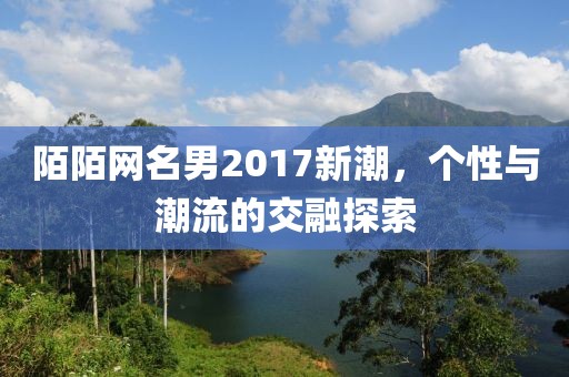 陌陌网名男2017新潮，个性与潮流的交融探索
