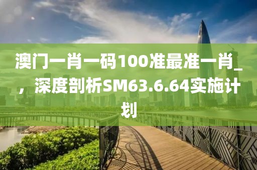 澳门一肖一码100准最准一肖_，深度剖析SM63.6.64实施计划