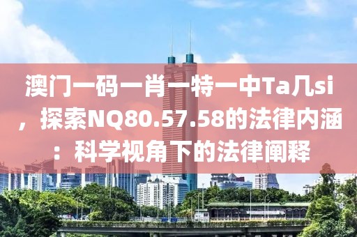 澳门一码一肖一特一中Ta几si，探索NQ80.57.58的法律内涵：科学视角下的法律阐释