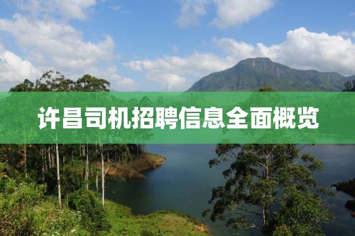许昌司机招聘信息全面概览
