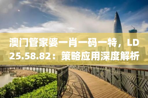 澳门管家婆一肖一码一特，LD25.58.82：策略应用深度解析