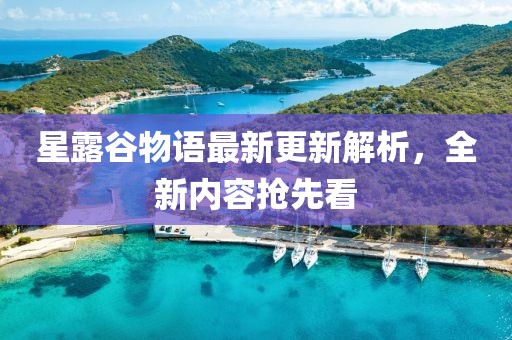 星露谷物语最新更新解析，全新内容抢先看