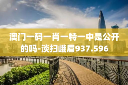 澳门一码一肖一特一中是公开的吗-淡扫峨眉937.596