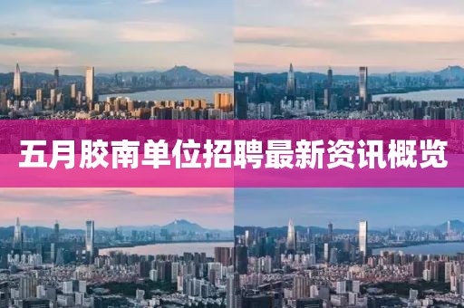 五月胶南单位招聘最新资讯概览