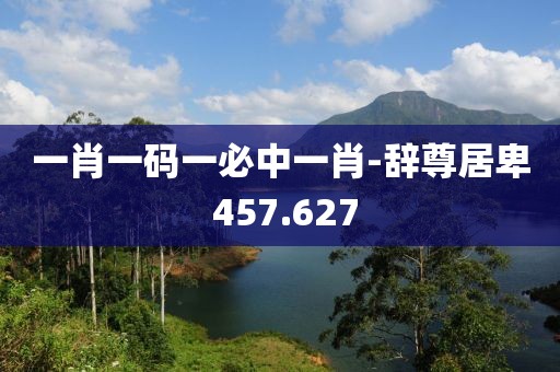 一肖一码一必中一肖-辞尊居卑 457.627
