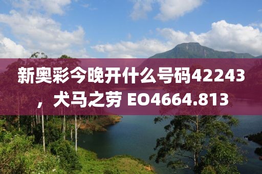 新奥彩今晚开什么号码42243，犬马之劳 EO4664.813