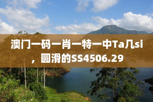 澳门一码一肖一特一中Ta几si，圆滑的SS4506.29