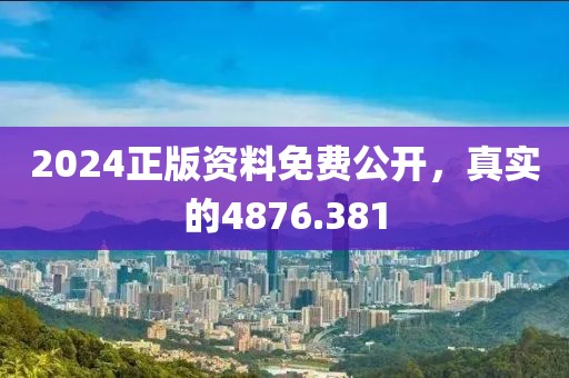 2024正版资料免费公开，真实的4876.381