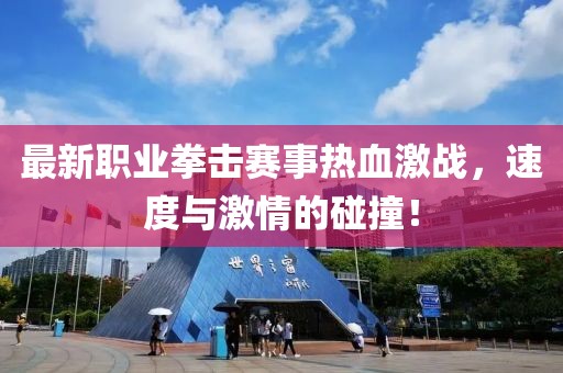 最新职业拳击赛事热血激战，速度与激情的碰撞！