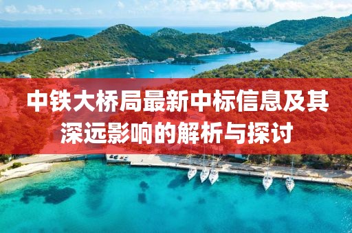 中铁大桥局最新中标信息及其深远影响的解析与探讨