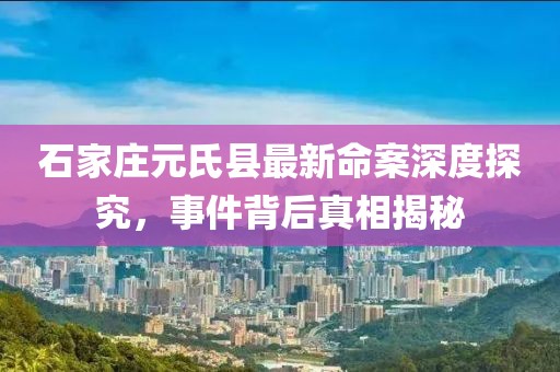 石家庄元氏县最新命案深度探究，事件背后真相揭秘