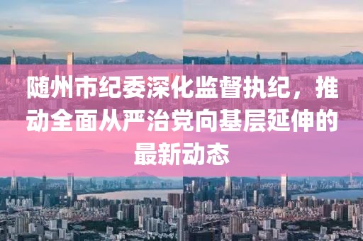 随州市纪委深化监督执纪，推动全面从严治党向基层延伸的最新动态